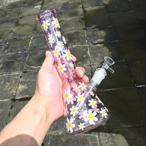 10 inch schattige glazen bong girly unieke roze glazen beker bong waterpijp