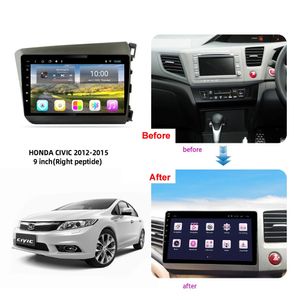 Reproductor de DVD estéreo para coche HONDA CIVIC 2012-2015 RHD con navegación GPS y pantalla táctil Bluetooth de 10 pulgadas con doble Din