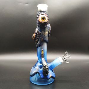 10 inch Glazen Bong Heady Bong Water Pipe 3D BluePurplegreen Glow in the Dark Monster Oogballen Dab Rig Hookah Smoking Bubbler 14mm Bowlstem