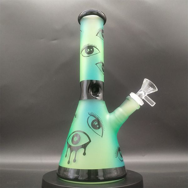 10 pulgadas Bong de vidrio Color mezclado Cráneo naranja Tabaco Pipa de agua Fumar Vaso de precipitados Bongs Cenicero de hielo Dab Plataformas petroleras Tazón de vidrio embriagador Downstem