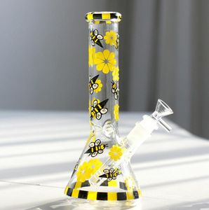 10 pouces brillent dans le noir abeille verre Bong conduite d'eau narguilé Shisha + 3.7 