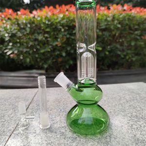 El tubo de agua de cristal verde claro de 10 pulgadas Bong el percolador del árbol que fuma la cachimba del burbujeador