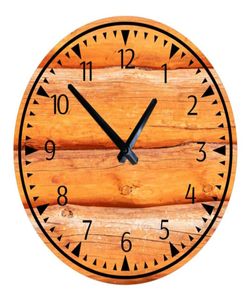 Horloge murale en bois de 10 pouces, Design moderne, Style campagnard rustique, en bois massif, pour décor de salon, décoratif L2209228897161