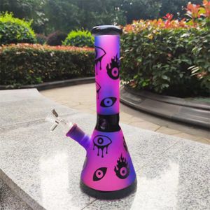 10 pouces Heady Bong Purple Eyes Verre Eau 14mm Bol Pipe Bong Perk Tabac Narguilé