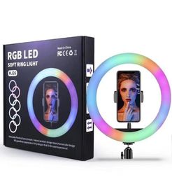 10 inch RGB Ringlicht statief LED RingLight Selfie RingLight met standaard RGB 26CM videolicht voor Youtube Tik Tok2249677