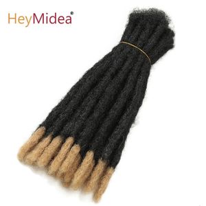 10 pulgadas Rastas sintéticas Trenzas de ganchillo Cabello Locs hechos a mano Estilo hip-hop para hombres y mujeres Extensiones de trenzado Ombre He 240226