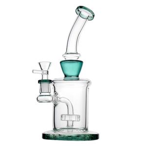 Elegante bong de vidrio de 10 pulgadas: portavoz azul del lago, percolador Circ, articulación femenina de 14 mm