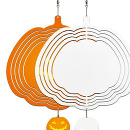 10 inch Kerstmis dubbelzijdige sublimatie lege pompoen/schedelwind spinners voor aangepaste Halloween -decoratie