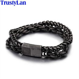 10 Inch Heavy Chain Link Rvs heren Armband Voor Mannen Heren Armbanden Armbanden Biker Sieraden Armband Mannelijke Punk 210609206B