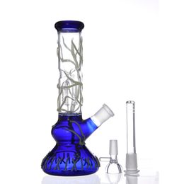 10 pouces surface enracinée lumineuse verre bong narguilé bécher épais éléphant joint pipe à eau avec bol de 14 mm