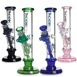 10 pouces Phoenix Bong Vase en verre Shisha fumer bongs pipe en verre fumer eau Bongs tube droit fumer conduites d'eau