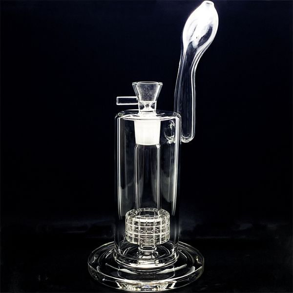 Cachimba de vidrio de matriz de Mobius de boca plana con 1 perc de jaula de pájaros (gb350)