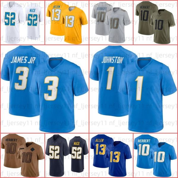 Justin Herbert 1 Quentin Johnston Football Jersey Keenan Allen Derwin James Joey Bosa Austin Ekeler Mike Williams Ladainian Tomlinson Khalil Mack Samuel Jr