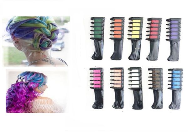 10 tipos de colores, peine de tiza para el cabello, pintura temporal, herramientas de estilismo de moda, tinte para el cabello desechable, proveedor de fábrica 5406411
