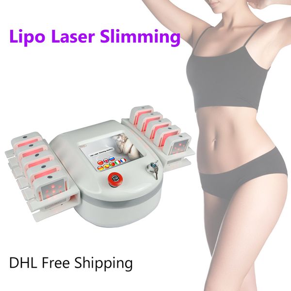 10 paletas láser lipo láser pérdida de peso adelgazamiento 650nm diodo lipo láser máquina para uso en salón de casa