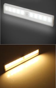 10 LED móvil sin cables Sensor de luz de gabinete debajo del mostrador iluminación del armario barra de luz nocturna magnética Stickon4920669