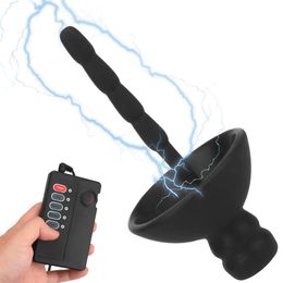 10 niveaus Urethrale Dilatator Thema Elektrische Schokgolven Penis Plug Sex Stimulatie Voor Mannen Siliconen 240102