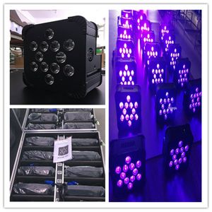 Lote de 10 latas par led planas de iluminación a batería dmx inalámbricas baratas de 12*18w para barra con estuche de carga