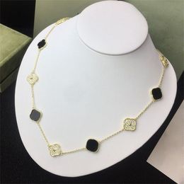 10 Lucky Flower Necklace Designer for Women Fashion Jewelry 18K Rise Gold Silver Cover Shell Agate Clover ketting Luxe Jewellry verjaardagsfeestje cadeau Dhgate