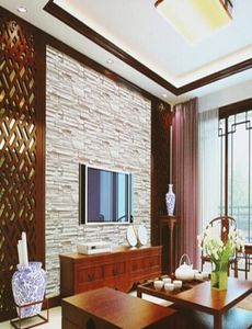 10 meter/kavel Chinese stijl eetkamer 3d behang stenen baksteen ontwerp achtergrond muur behang moderne wandbekleding kd13573973