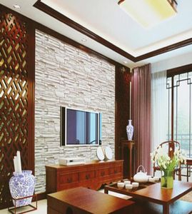 10 meter/kavel Chinese stijl eetkamer 3d behang stenen baksteen ontwerp achtergrond muur behang moderne wandbekleding kd18137921