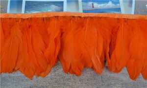 Flecos de plumas de ganso naranja de 10 metros, flecos de plumas de ganso de 1520cm de ancho para coser disfraces decor3644725