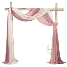 10 mètres de mariage arc drapé tissu pure mousseline de soie tulle rideau drapé toile de fond fournitures de fête maison draperie cérémonie décoration 240312