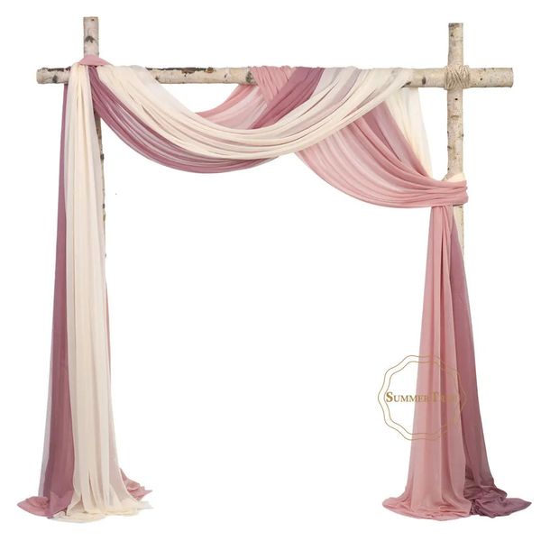 10 metros de la boda arco drapeado tela pura gasa tul cortina drapeado telón de fondo suministros de fiesta decoración de la ceremonia de la cortina del hogar 240312