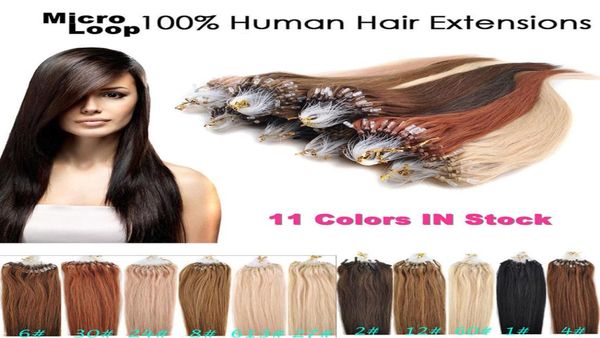 10 extensiones de cabello Micro Loop 05gstrand 200slot cabello humano Remy brasileño 1624 pulgadas color 8 27 99J 613 60 pink2661994