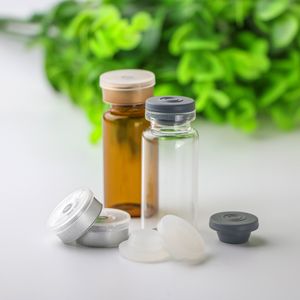 Flacon de médecine en verre chimique transparent ambre de 10 ml 10 ml avec bouchon en caoutchouc pour les soins personnels et pharmaceutiques
