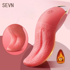 10 Modo Calentante de la lengua Lamiendo Vibrador Mini Juguetes sexuales para mujeres Estimulador de clítoris G-Spot pezón Masturbador Femenino Producto de parejas 240419