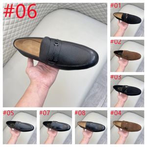 10 Model Luxurymerk Real Leather Fashion Men Business Designer Dress Loafers Pointy Black Shoes Party Flats Oxford Ademende formele trouwschoenen