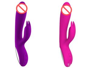 10 Modes G-Spot Rabbit Vibrator USB Rechargeable Dual Vibrating Dildo Vibrators Clitoris Stimulator Sex Toy Female Masturbation Baby Massage