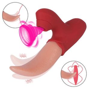 10 standen Realistisch tonglikken zuigen vibrator clitorisstimulatie pijpbeurt orgasmemachine voor vrouwen