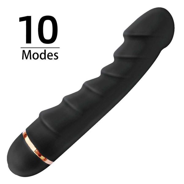 10 modos vibrador consolador de silicona blando pene realista motor fuerte estimulador del clítore del clítore Masturbator femenino juguetes sexuales para adultos 5ddz