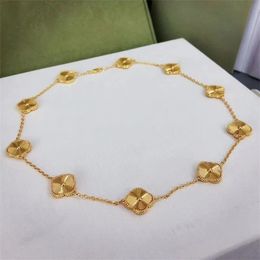 10 motief klaver designer ketting diamanten kettingen luxe sieraden ontwerper voor vrouwen 18k goud verzilverd schelp 4/klavertje vier ketting mode-sieraden