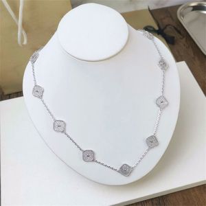 10 collar de trébol de motivo Collares de diamantes Diseñador de joyas de lujo para mujeres con caparazón de oro de 18 km 4/Collar de trébol de cuatro hojas Joyas de Navidad Regalo de Navidad