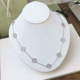 10 collier motif colliers de diamants designer pour femmes plaqué or coquille 4 / collier trèfle à quatre feuilles bijoux de mode cadeau de Noël