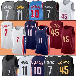 Donovan Mitchell Durant Kevin Irving Brooklyns Basketball Maillots Net 11 Kyrie Simmons 10 Ben Men Jersey