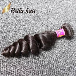 9a Braziliaans haar inslag 1 st/lot Remy maagdelijk menselijke natuurlijke zwarte kleur losse golf krulbundels retail bellahair