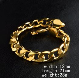 10% korting klassieke mannen sieraden superieure kwaliteit 8inck * 12mm 1: 1 gouden armband 18K gouden armband Valentijnsdag geschenken