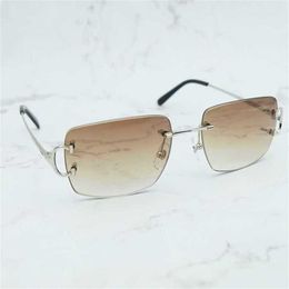 10% DE DESCUENTO Diseñador de lujo Nuevos hombres y mujeres Gafas de sol 20% de descuento Gran tamaño Sin montura Vintage Vidrio Hombres Marca Mujer Gafas de sol Big Square ShadesKajia