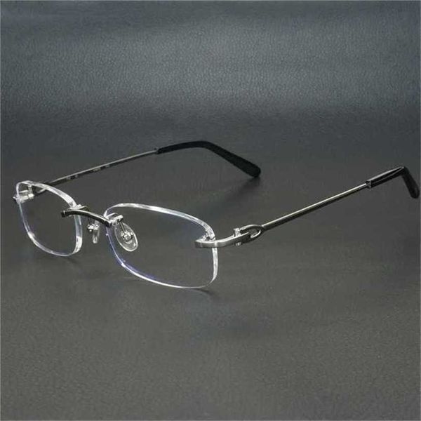 10% de descuento en monturas transparentes cuadradas de Metal para hombres y mujeres, gafas sin montura Carter, gafas con montura óptica, gafas para ordenador nuevas