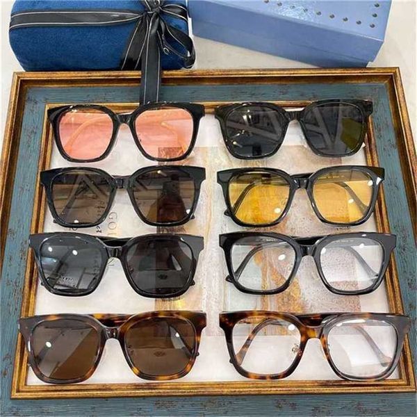 10% de réduction Lunettes de soleil Nouvelle famille de haute qualité grande boîte lunettes de soleil jaunes hommes résistants aux UV peuvent être assortis avec une monture de lunettes de myopie pour les femmes gg1000