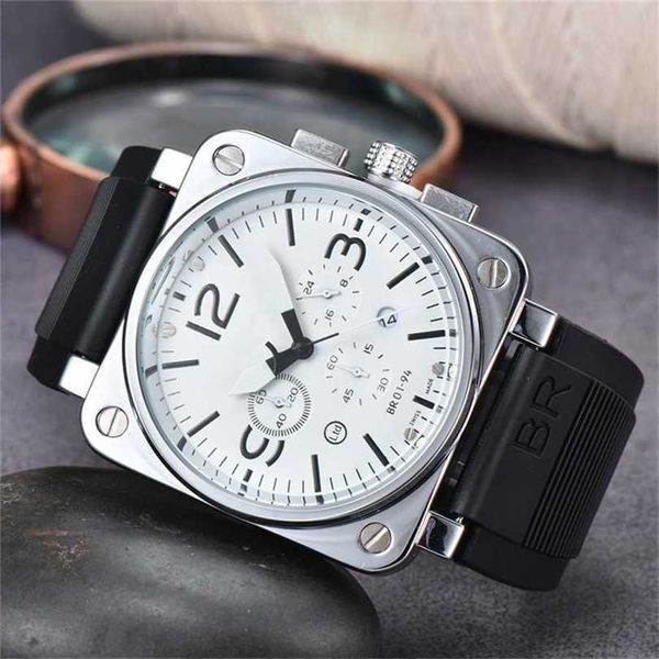 10% de réduction Watch Watch Bell For Hommes Mens Tous cadrans travail quartz Top Chronograph Chronograph Clock Br Rubber Strap Montre de Luxe Type