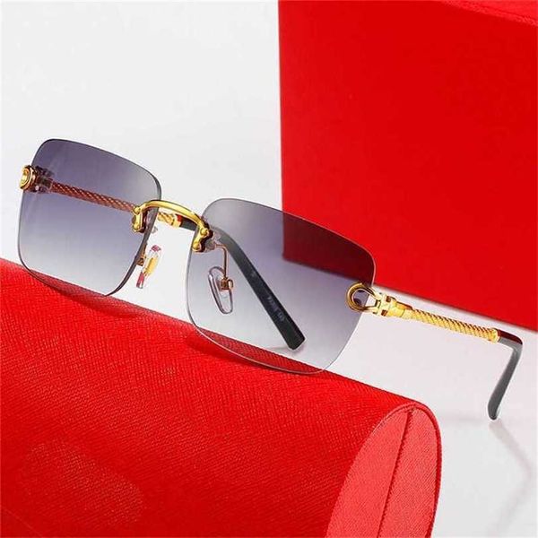 10% OFF Vente en gros de pour hommes et femmes Nouveau cadre sans cadre Fried Dough Twists lunettes de soleil à jambe en métal Personnalité de la mode cadre optique 0248