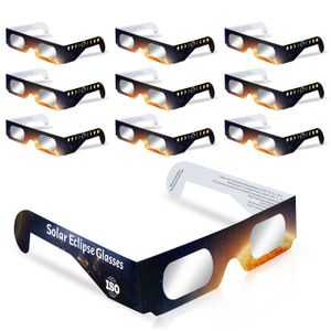10-pack Premium Solar Eclipse-bril ISO-gecertificeerde Eclipse-bril 2024 voor direct zicht op de zon Gemaakt door een door NASA goedgekeurde fabriek