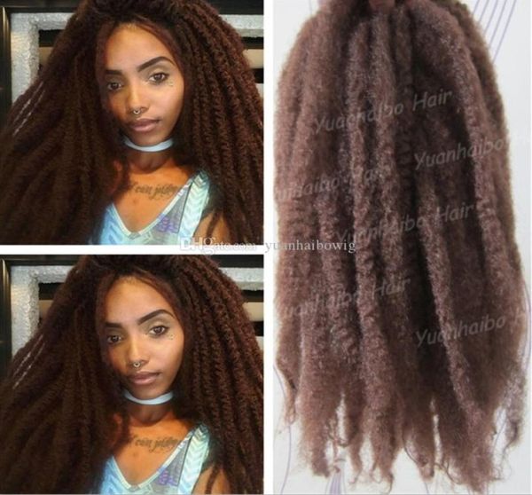 10 packs Extensions de cheveux synthétiques à tête complète marley tresses marron 33 20inch Black Blonde ombre Afro Kinky Braiding Fast Expr7072780