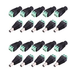 10 paar (20 stcs) Coax Cat5 tot BNC DC Power Male Jack Plug DC vrouwelijke connector plug -adapter AV BNC UTP voor CCTV -camera video Balun