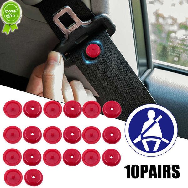 10 paires de boutons d'arrêt de ceinture de sécurité de voiture boucles de sécurité de limite d'automobile Clips fixes retenue de prise de ceinture de sécurité accessoires de décoration rouge